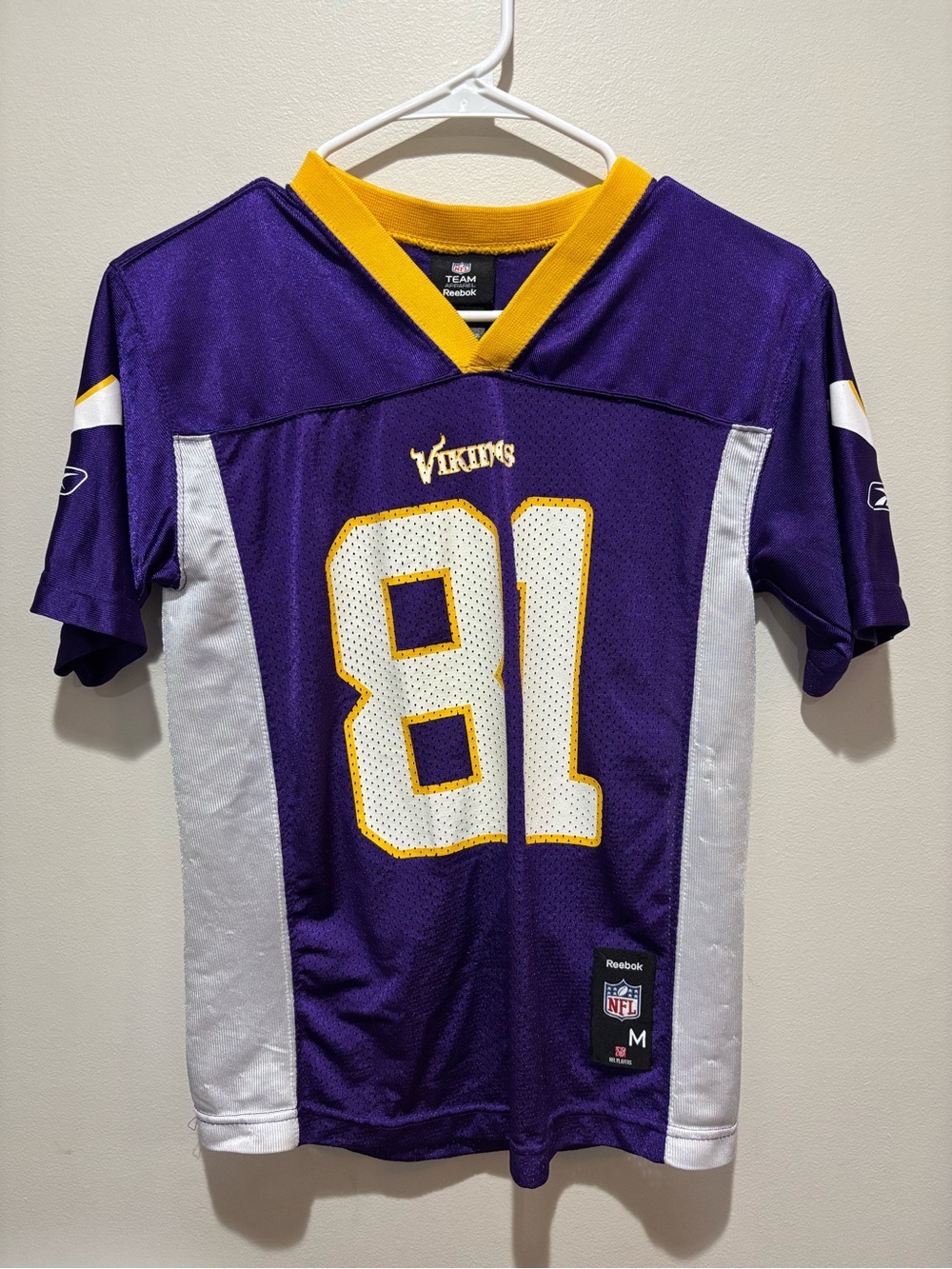 NFL Reebok Minnesota Vikings Visanthe Shiancoe #81 Football Jersey Youth Medium